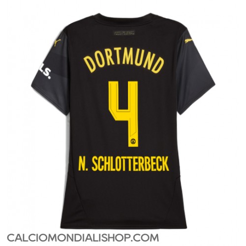 Maglie da calcio Borussia Dortmund Nico Schlotterbeck #4 Seconda Maglia Femminile 2024-25 Manica Corta